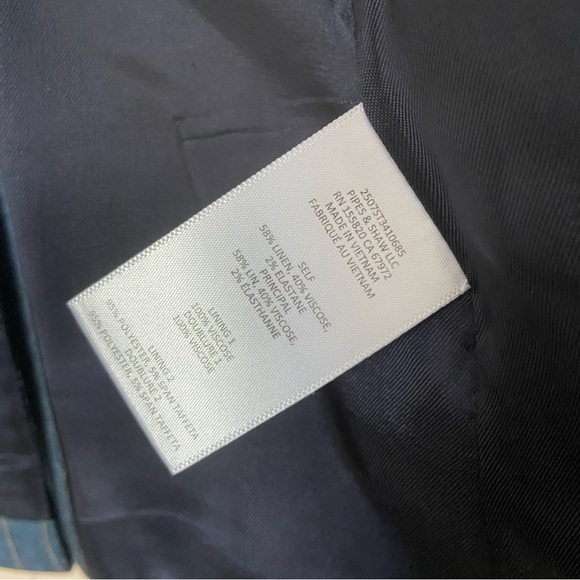 Veronica Beard Obie Pinstripe Linen Blend Dickey Jacket Size 4 in Blue Dove - Picture 11 of 13